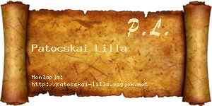 Patocskai Lilla névjegykártya